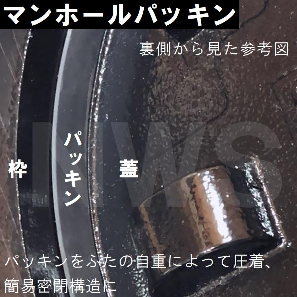 鉄マンホール枠用 接着不要 簡易密閉ゴムパッキン 適合サイズΦ615mm MHP615(防水 防臭 鋳鉄 ふた カバー キャップ わく 雨水 集水 汚水 下水 丸枡 マス 浄化槽)