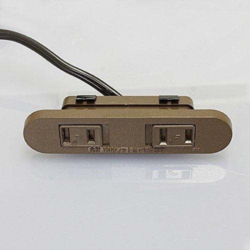 ノア NOATEK(ノアテック) 家具用コンセント(什器用) 2ヶ口スライドコンセント 茶 VFFコード2m ワンタッチ式 1500Wまで NC-1522茶