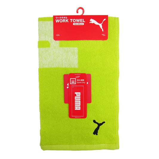 ミタニコーポレーション PUMAワークタオル(イエローグリーン) 1枚入 約34×90cm 190894 1枚 PUMAロゴ入り 吸水速乾 スポーツタオル