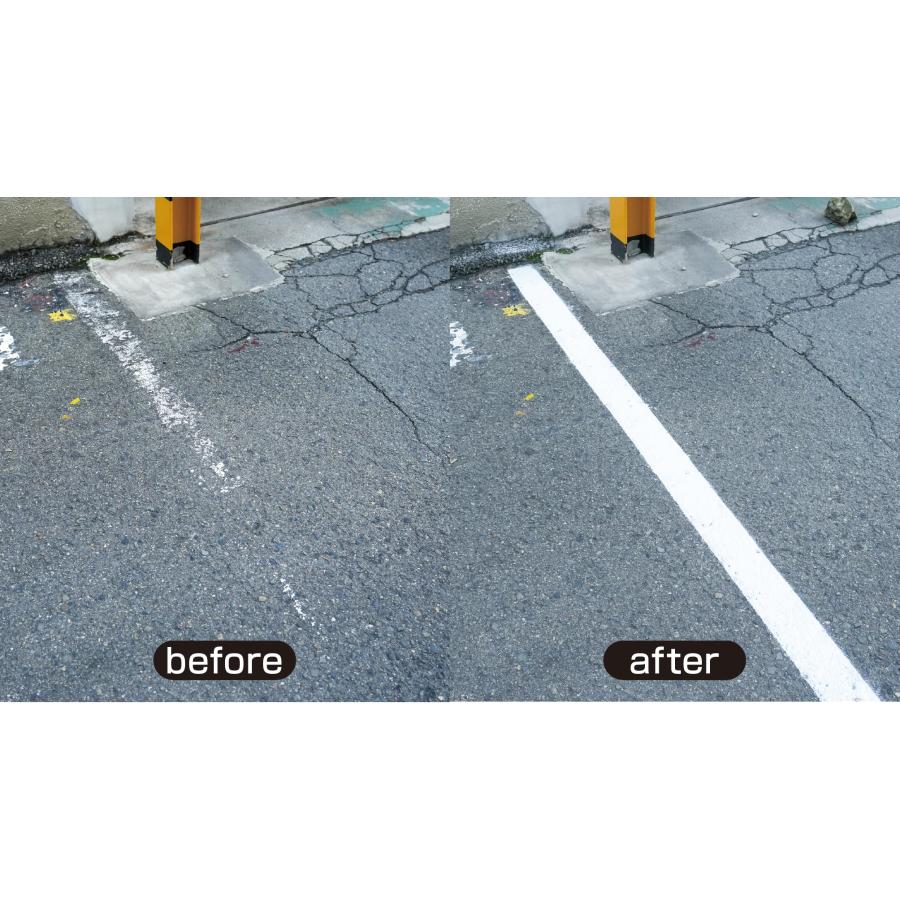 アサヒペン 道路線引き用スプレー極太線用 400ML 極太線15mm幅 1回塗り 白 道路 ライン引き 楕円吹き 艶消し ガス抜きキャップ付き 日本製