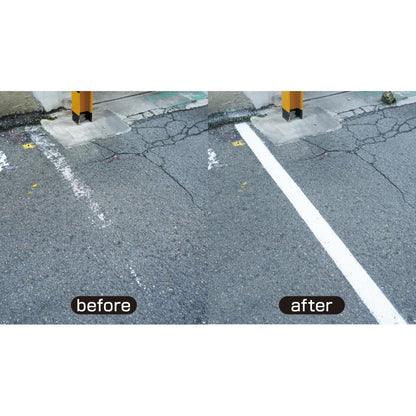 アサヒペン 道路線引き用スプレー極太線用 400ML 極太線15mm幅 1回塗り 白 道路 ライン引き 楕円吹き 艶消し ガス抜きキャップ付き 日本製