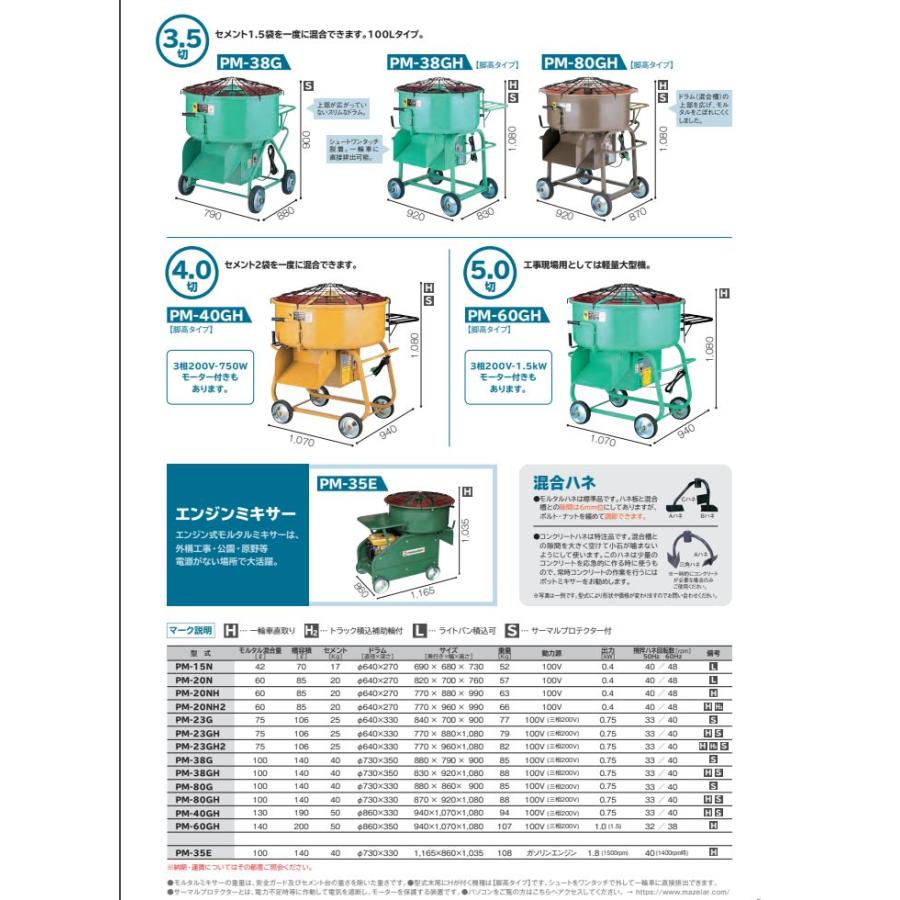 マゼラー 直送 営業所止め可 PT-5 クリーンコンクリートミキサー 混合量50L(コンクリミキサー ポットミキサー モルタル セメント 撹拌 練る まぜる 工事 現場)