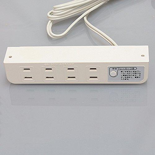 ノア 家具用コンセント（什器用） 4ヶ口コンセント 白 VFFコード1.9m 棚下直付タイプ 1500Wまで ブレーカー付 NC1524Nブレーカー付白 ノアテック