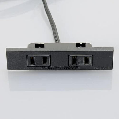 ノア 家具用コンセント（什器用） 2ヶ口コンセント 黒 VFFコード2m ワンタッチ式 1500Wまで NC-1506バネ用黒 ノアテック