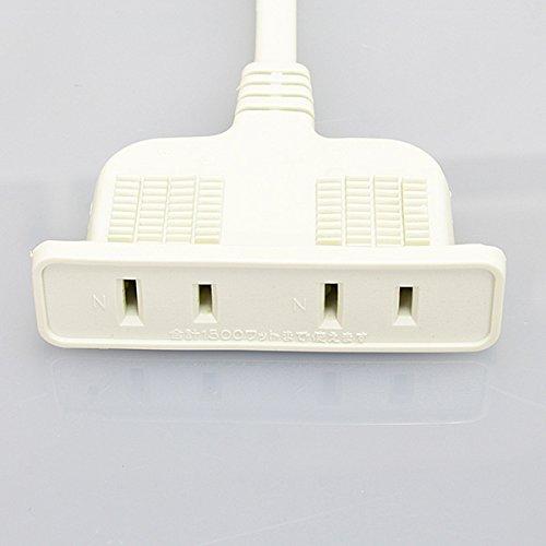ノア 家具用コンセント（什器用） 2ヶ口コンセント 白 VCTFKコード2m ワンタッチ式 1500Wまで NC-1502白 ノアテック