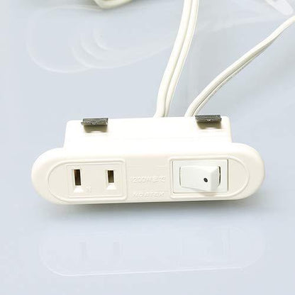 ノア 家具用コンセント（什器用） スイッチ付コンセント 白 VFFコード2m ワンタッチ式 スイッチ連動メスプラグ付 1200Wまで NSC-5706 ノアテック