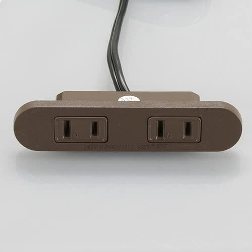 ノア 家具用コンセント(什器用) 2ヶ口コンセント 茶 VFFコード2m ネジ止め式 1500Wまで NC-1518ネジ用茶 ノアテック