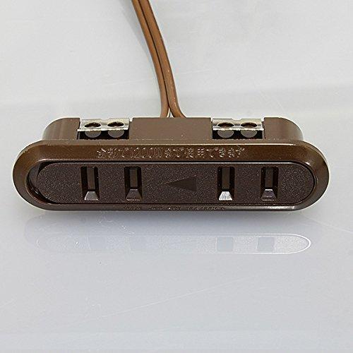 ノア 家具用コンセント（什器用） 2ヶ口スライドコンセント 茶 VFFコード2m ワンタッチ式 1200Wまで スライドコンセントW茶 ノアテック